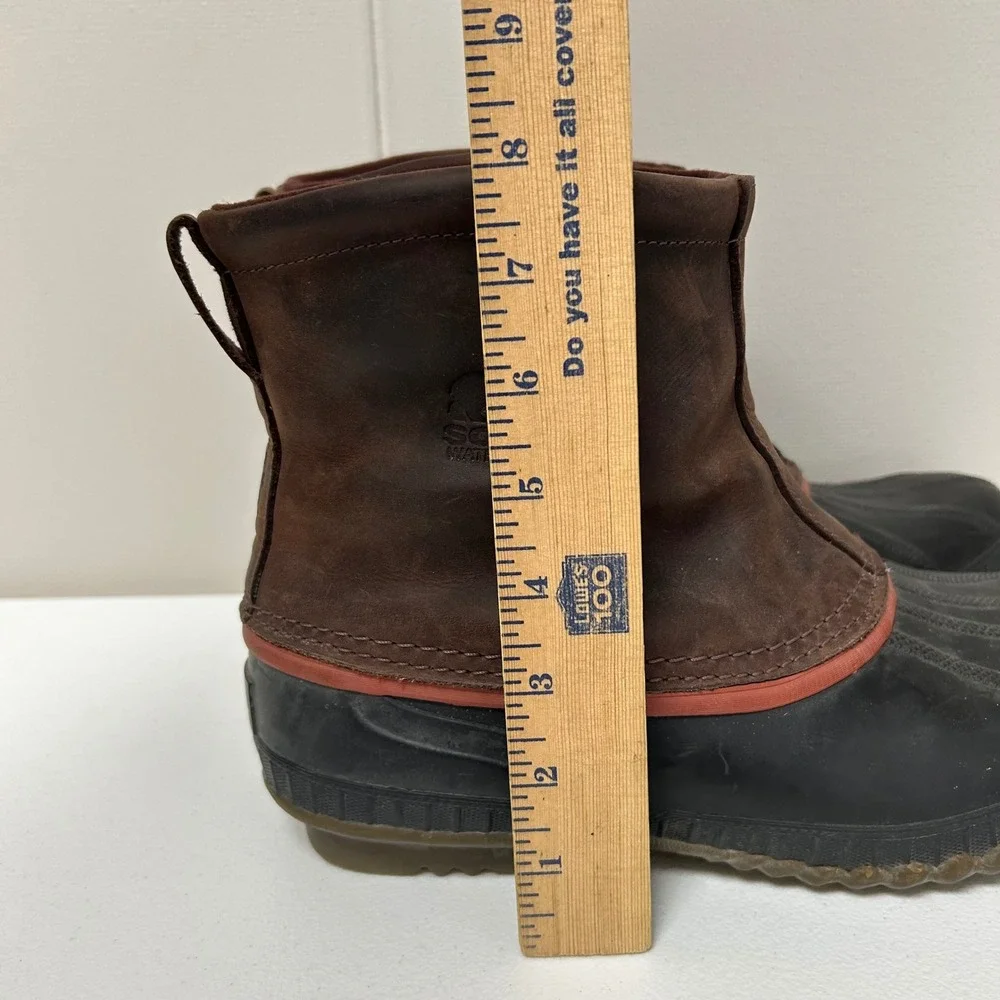 Sorel Cheyanne Premium Brown Winter Duck Toe Waterproof Boot Mens Size 10.5